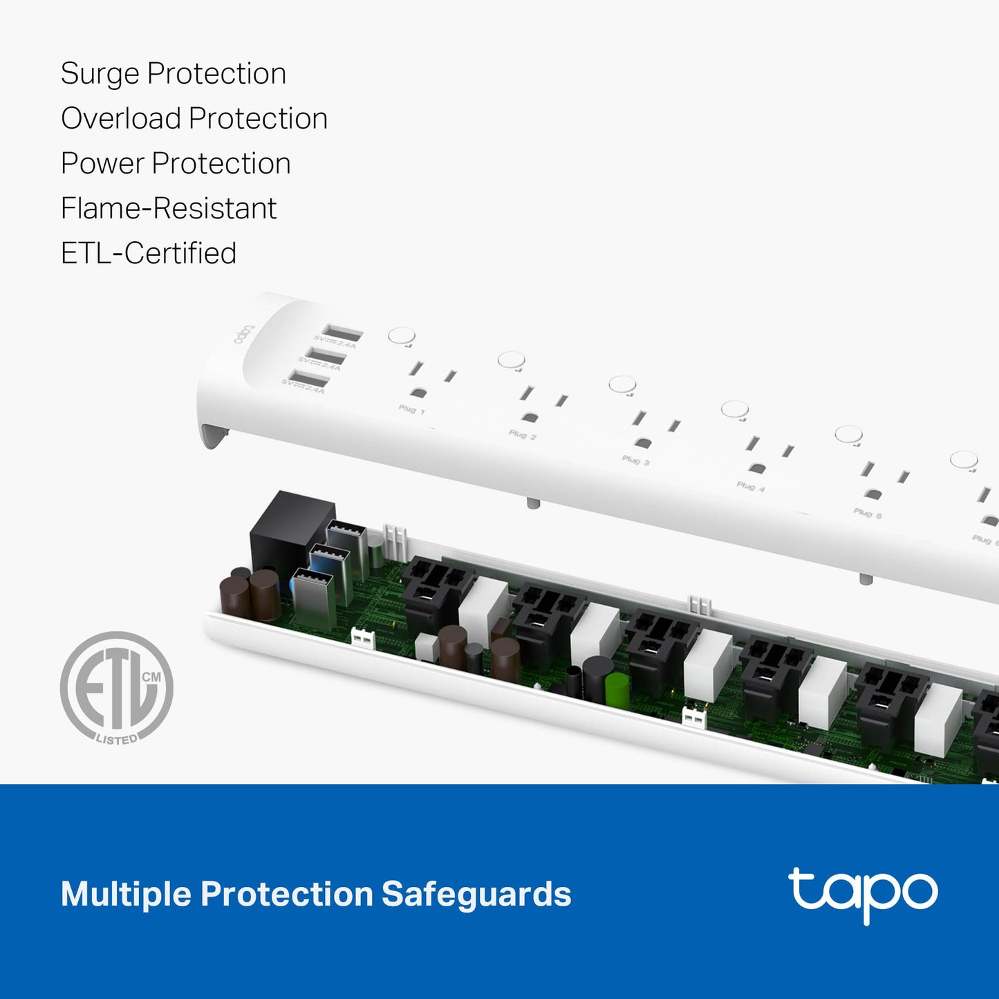 Smart Wi-Fi Power Strip with Energy Monitoring, Surge Protection and USB Ports