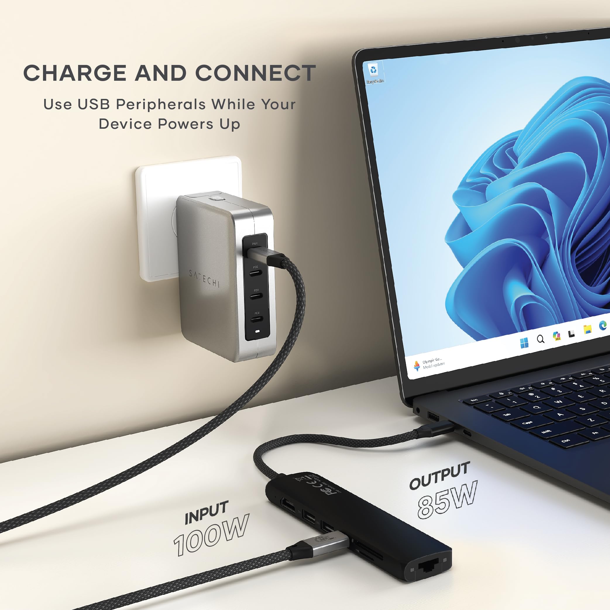 USB-C Slim Multiport Adapter with 4K HDMI, Ethernet and 60W PD Charging