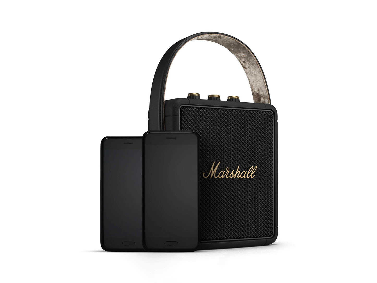 Marshall Stockwell II Portable Bluetooth Speaker, Black and Brass