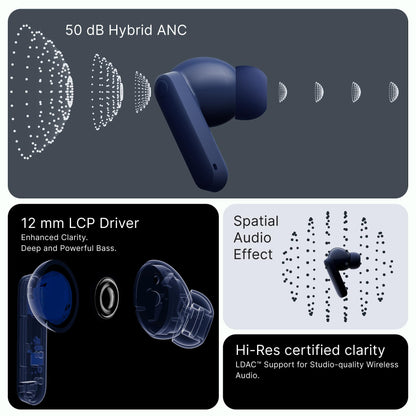 Wireless Earbuds with Adaptive Noise Cancellation and Hi-Res Audio Support