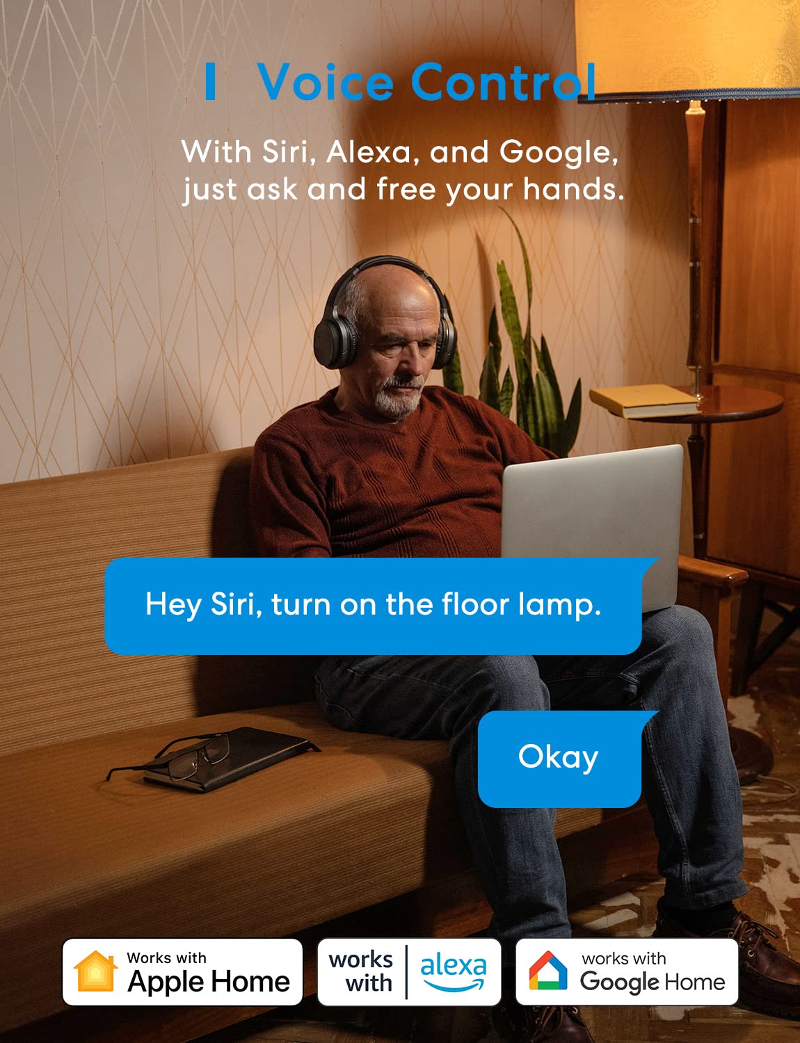 Smart Wi-Fi Power Strip with 4 Outlets, USB Ports and Voice Control Support