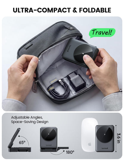 Foldable 3-in-1 Magnetic Wireless Charging Station with Cooling Support