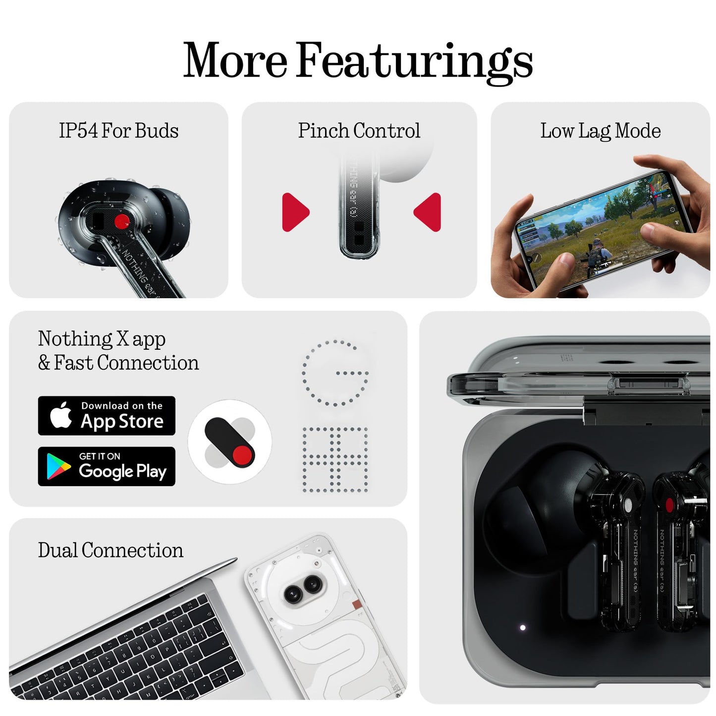 Wireless Earbuds with 45dB Hybrid Noise Cancelling and Hi-Res Audio