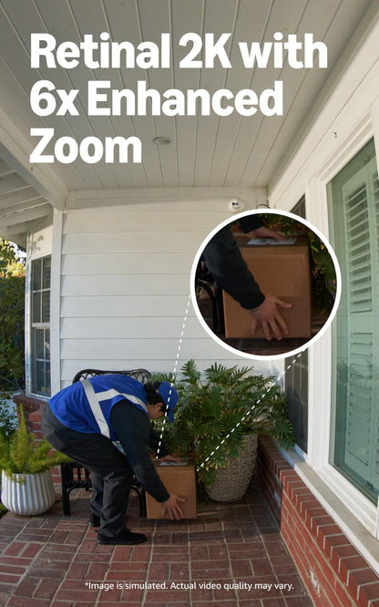 2K Battery Video Doorbell with Wide-Angle View, Night Vision and Enhanced Zoom