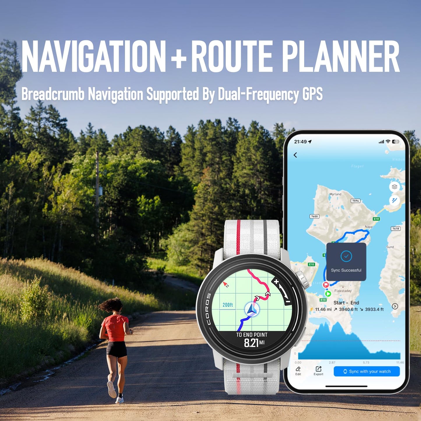 GPS Sport Watch with Heart Rate Monitoring, Navigation and Sleep Tracking