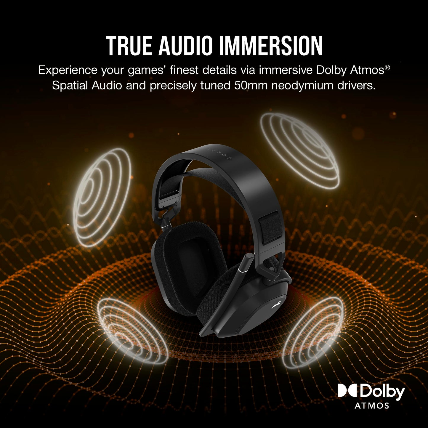 Wireless Gaming Headset with Dolby Atmos and Broadcast Quality Microphone